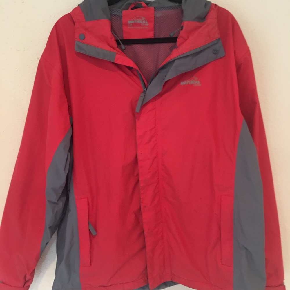 Natural Hood Full Zip Drawstring Snap Button